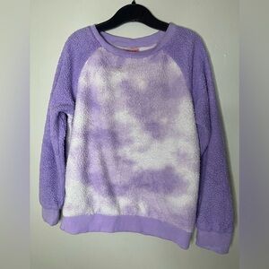 Purple Tie Dye Fleece Pullover Girls Size Small